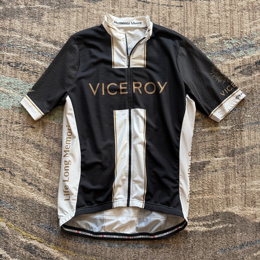 Men's Primal Viceroy Snowmass Aspen Colorado Black Gold Cycling Biking Jersey L